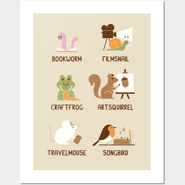 Bookworm And Friends Wall Art by HandsOffMyDinosaur